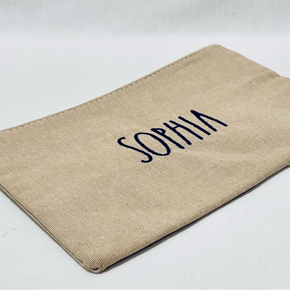 Personalized Jute Makeup Cosmetic Storage Bag Custom Embroidery - Picture 2 of 9